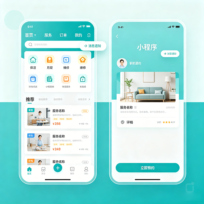 重庆专业家政小程序开发_家政保洁服务小程序制作